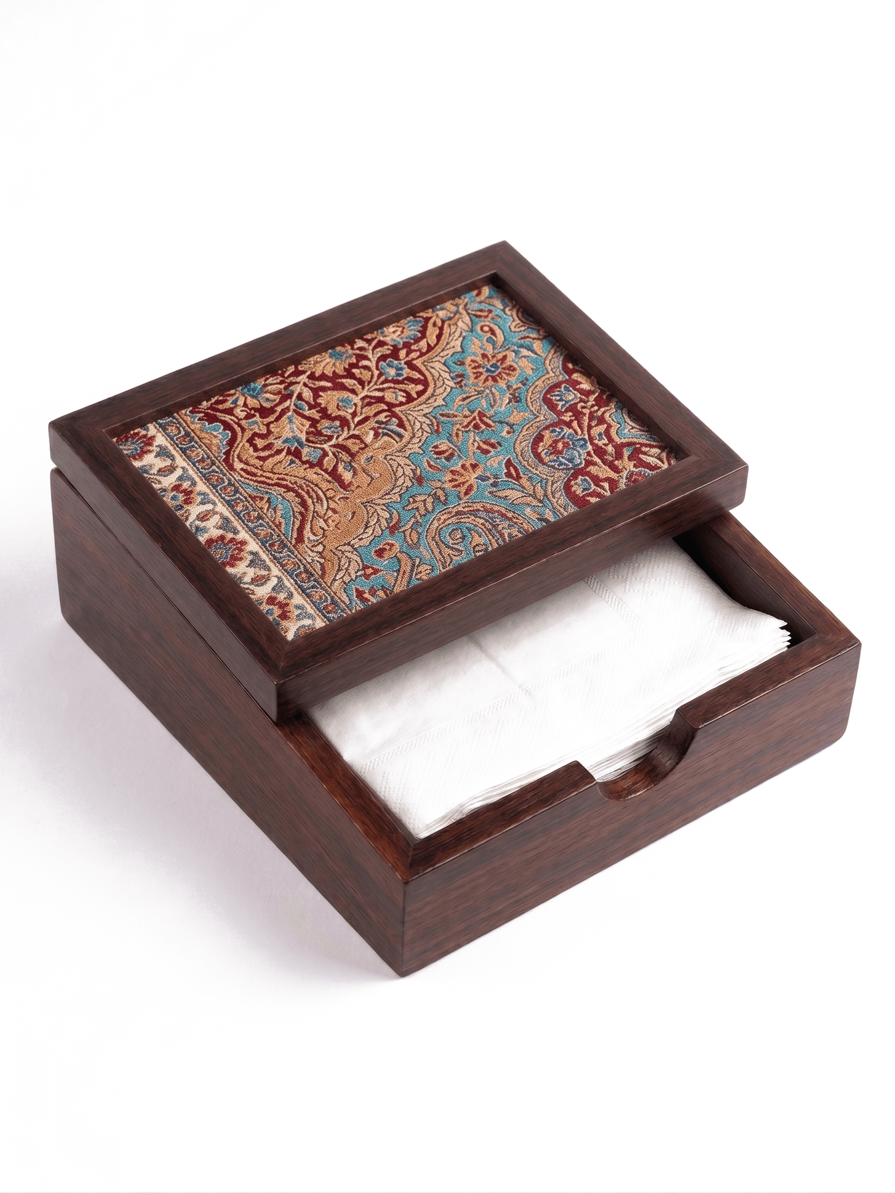 Mughal Garden Mughal Garden Tissue box · Dark Walnut