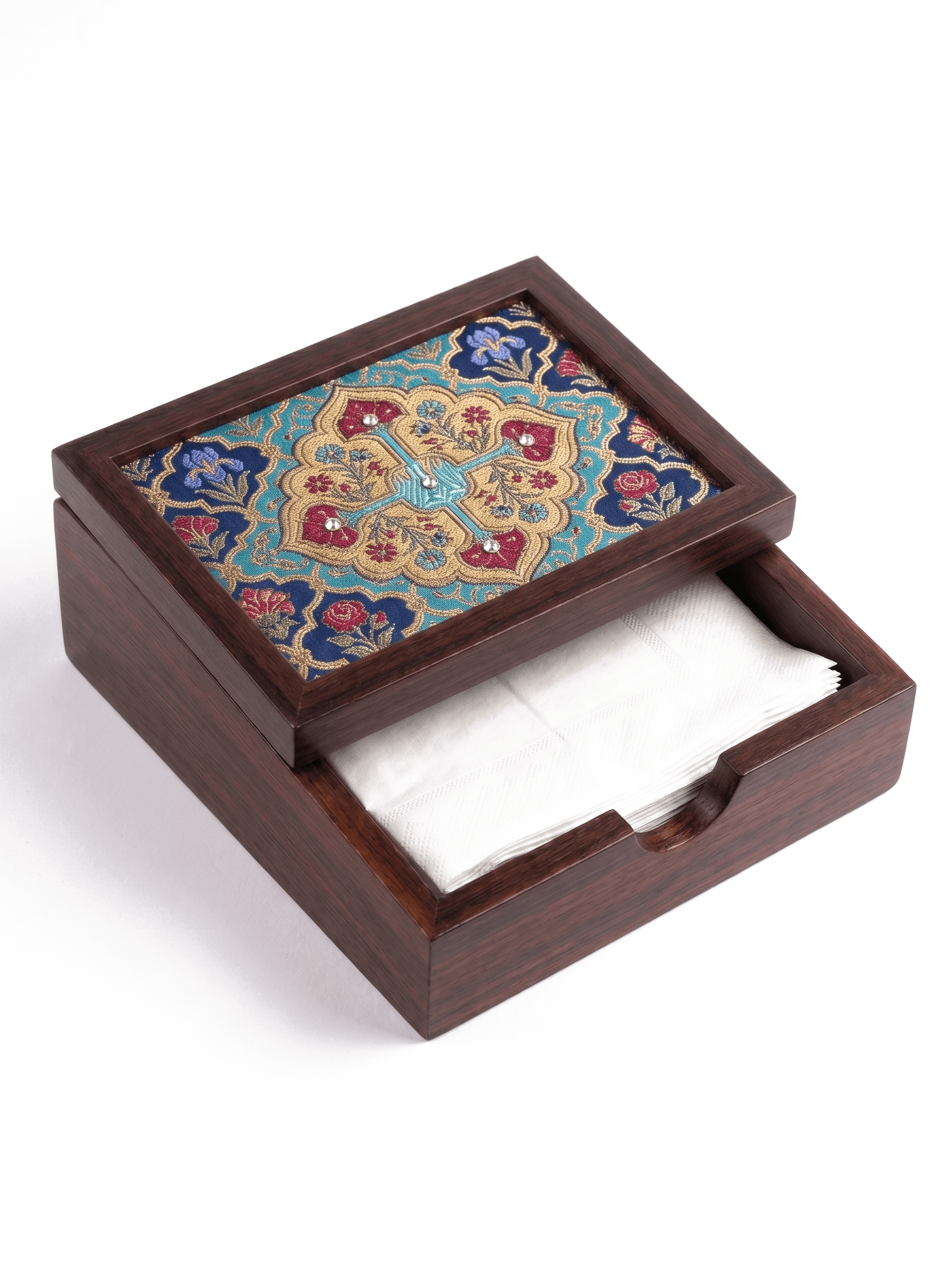 Neelam Neelam Tissue box · Dark Walnut