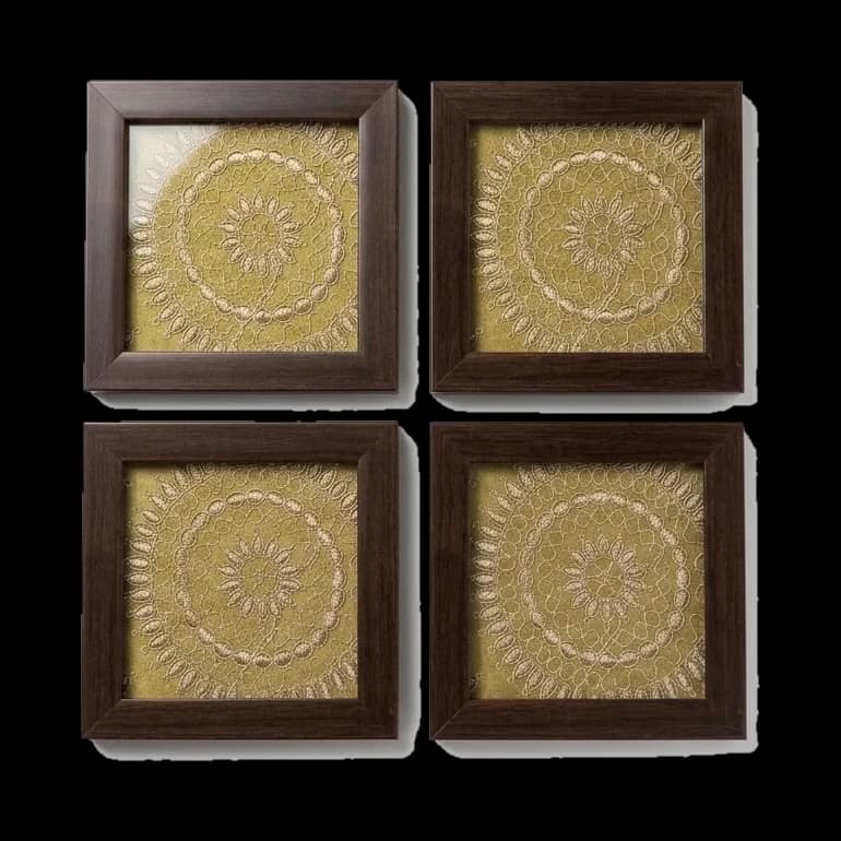 Zar Mandala Coasters, overhead view